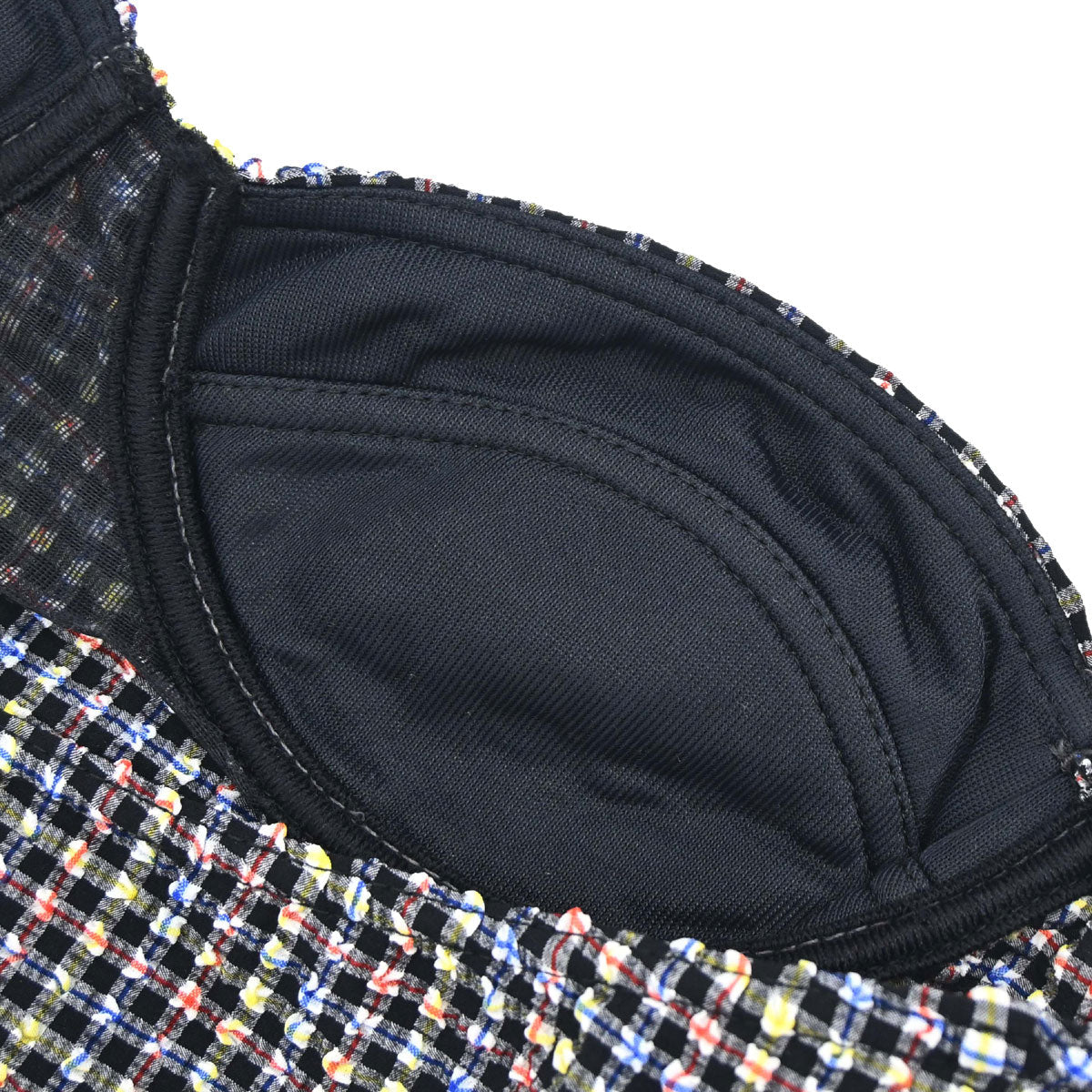 Chanel 2001 Swimwear Swimsuit Gingham Check Black #38