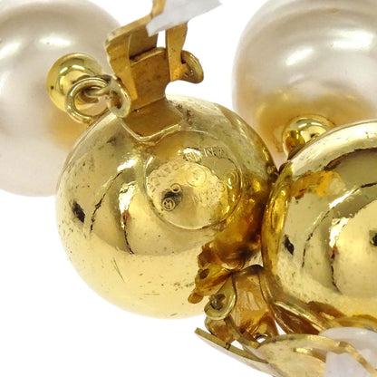 Chanel CC Logos Sphere Costume Pearl Dangle Clip-On Earrings 29