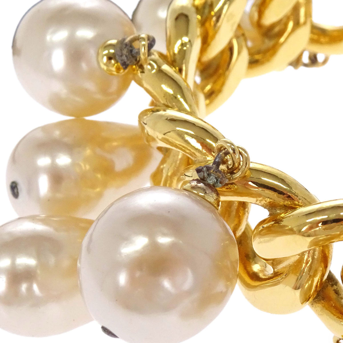 Chanel Gold Costume Pearl Bracelet Bangle Accessories 25