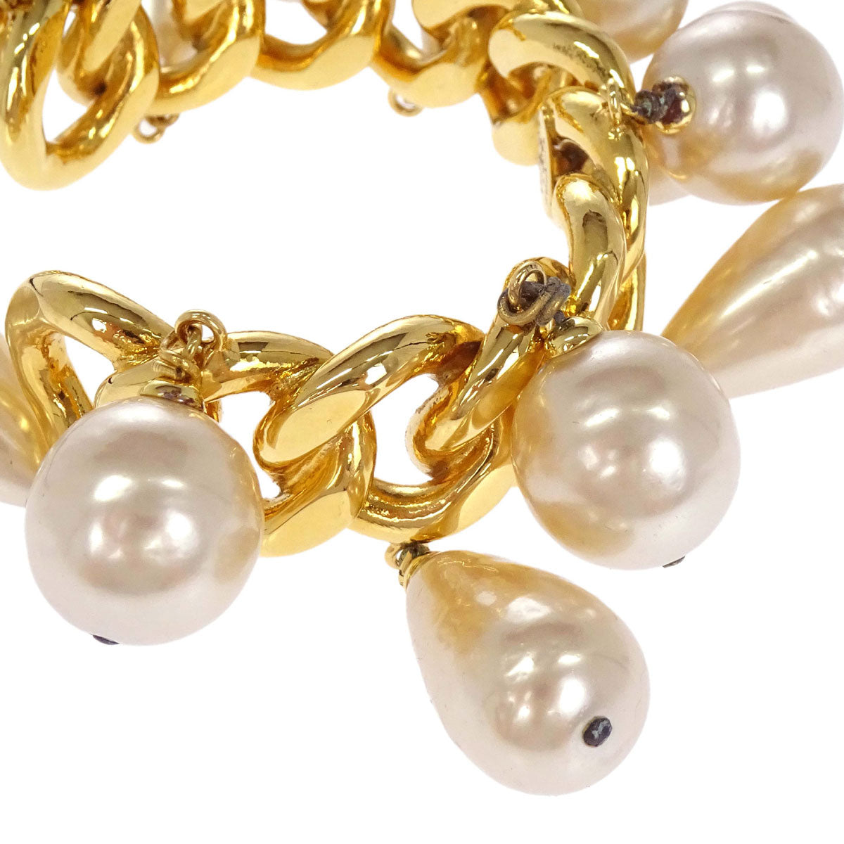 Chanel Gold Costume Pearl Bracelet Bangle Accessories 25