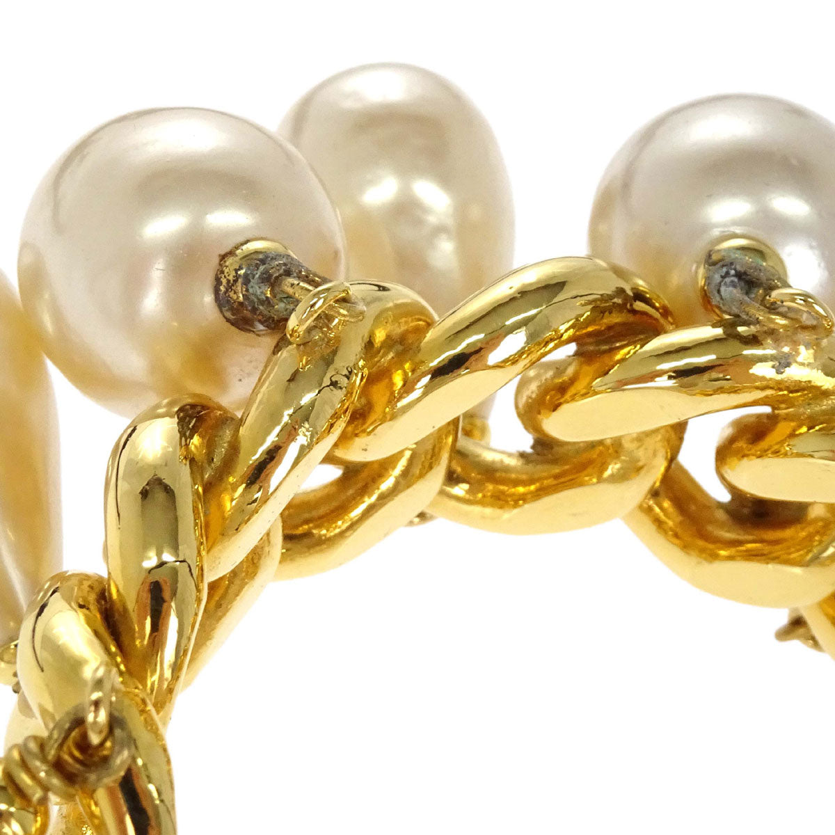 Chanel Gold Costume Pearl Bracelet Bangle Accessories 25