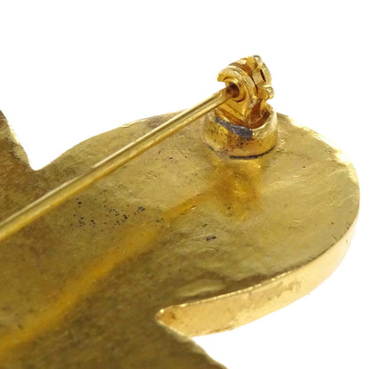 Chanel Cross Brooch Pin Gold Shell 95A