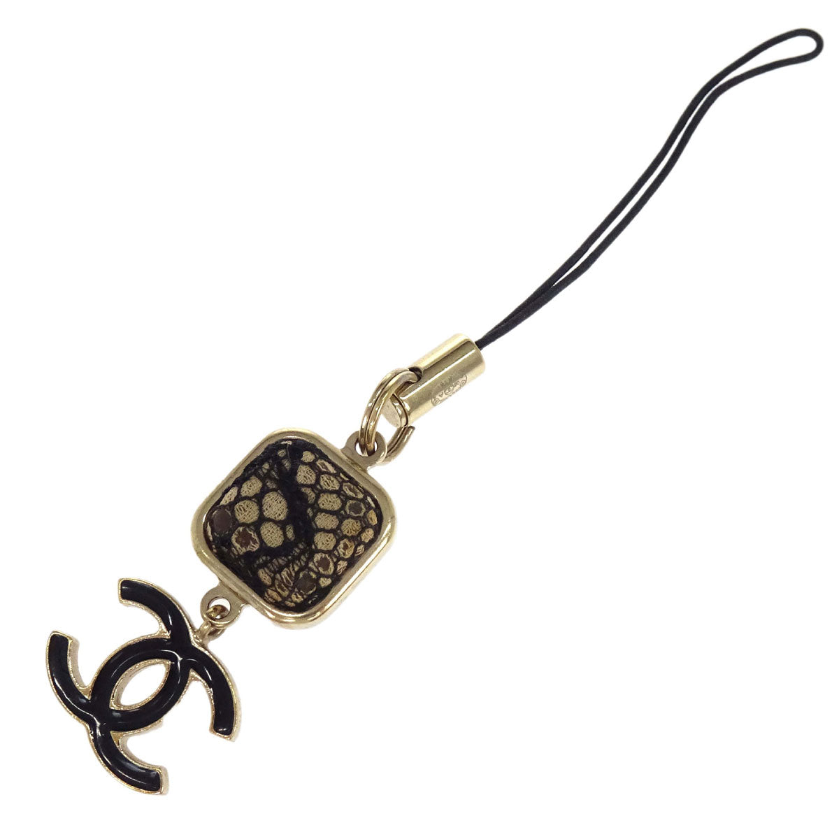 Chanel Black Keychain Bag Charm CC Square Lace 06A Small Good