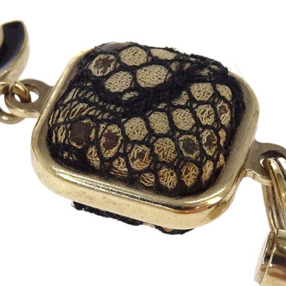Chanel Black Keychain Bag Charm CC Square Lace 06A Small Good