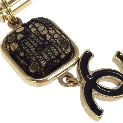 Chanel Black Keychain Bag Charm CC Square Lace 06A Small Good