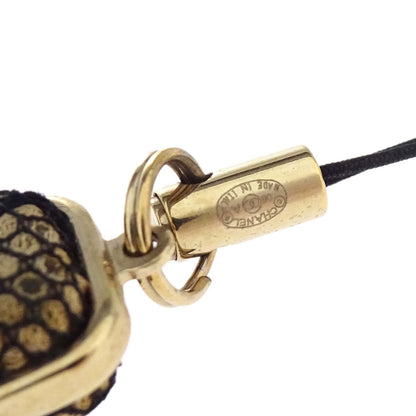 Chanel Black Keychain Bag Charm CC Square Lace 06A Small Good
