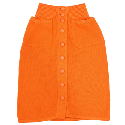 Chanel 1996 Button Up Skirt Orange #36