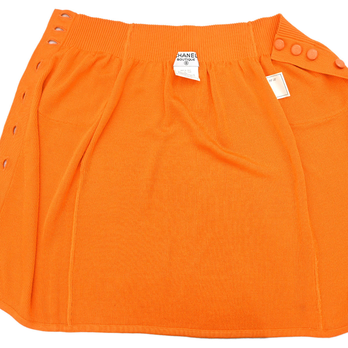 Chanel 1996 Button Up Skirt Orange #36
