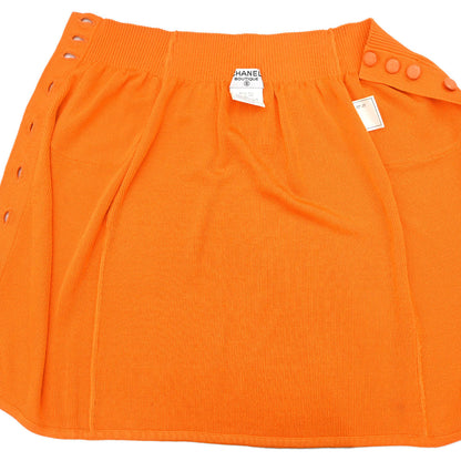 Chanel 1996 Button Up Skirt Orange #36