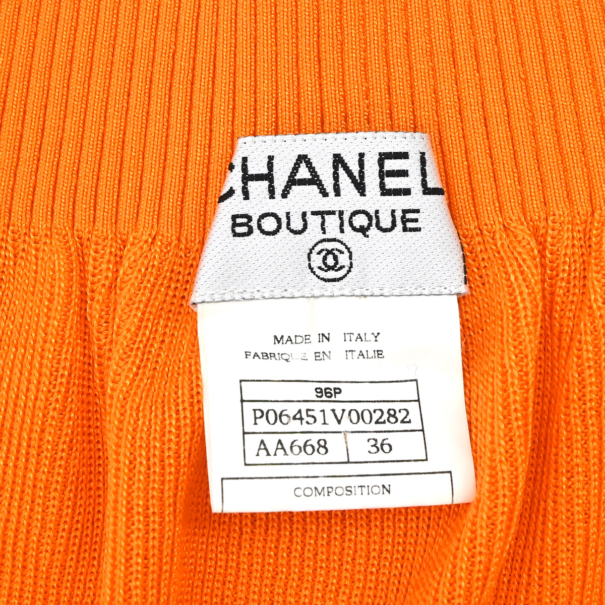 Chanel 1996 Button Up Skirt Orange #36