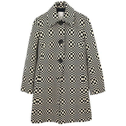Celine Check Coat Black White #38