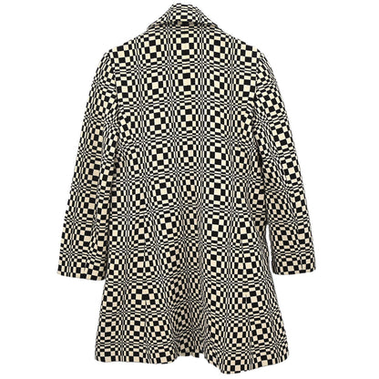 Celine Check Coat Black White #38