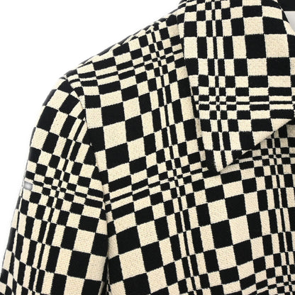 Celine Check Coat Black White #38
