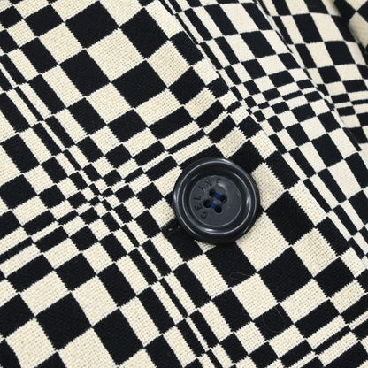 Celine Check Coat Black White #38