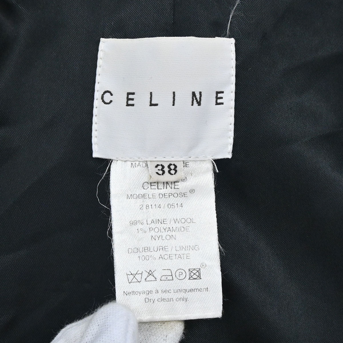 Celine Check Coat Black White #38