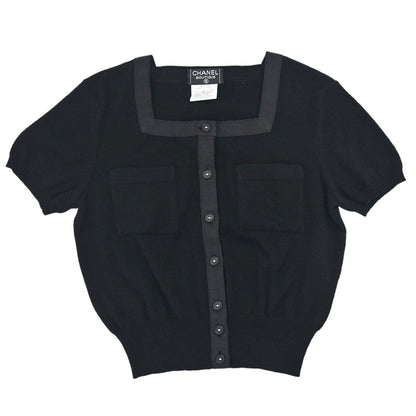 Chanel 1995 Short Sleeve Cardigan Black #42
