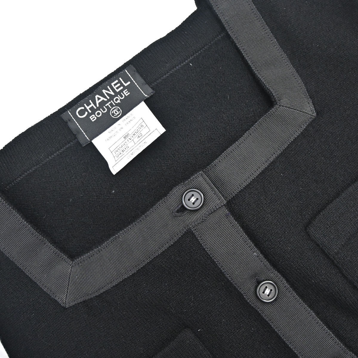 Chanel 1995 Short Sleeve Cardigan Black #42