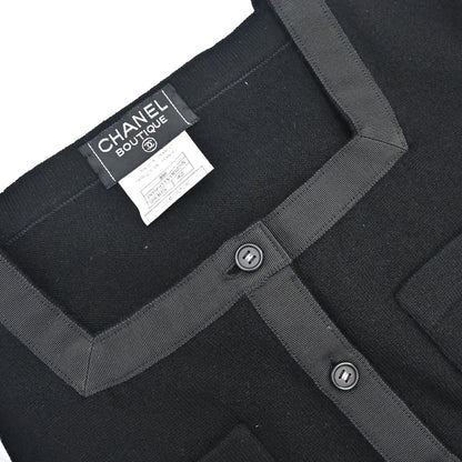 Chanel 1995 Short Sleeve Cardigan Black #42