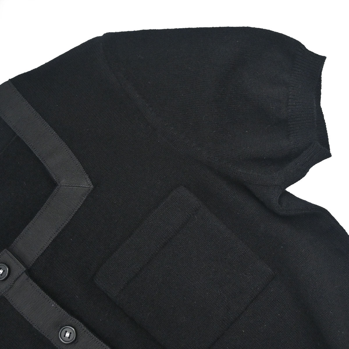 Chanel 1995 Short Sleeve Cardigan Black #42