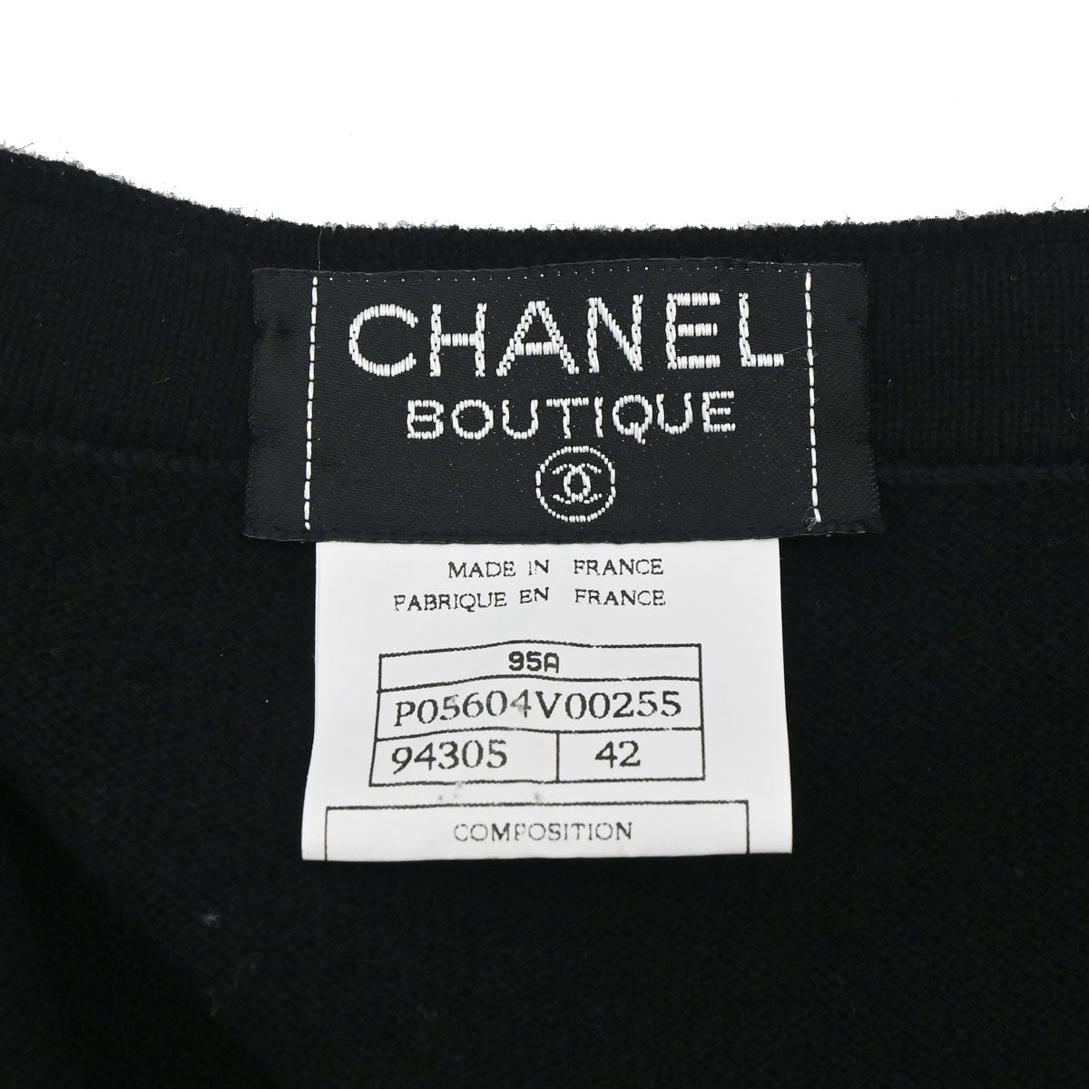 Chanel 1995 Short Sleeve Cardigan Black #42
