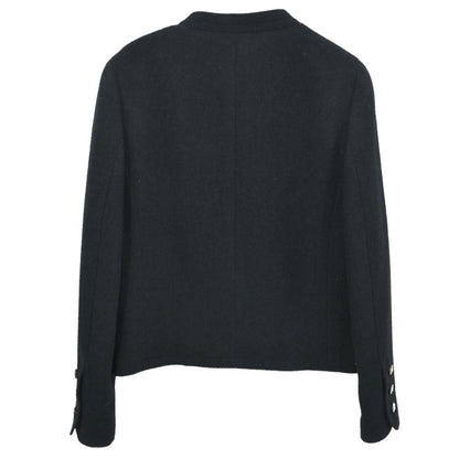 Chanel 1996 Single Breasted Collarless Jacket Black #40