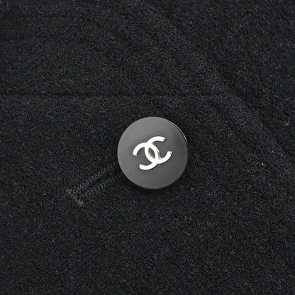 Chanel 1996 Single Breasted Collarless Jacket Black #40