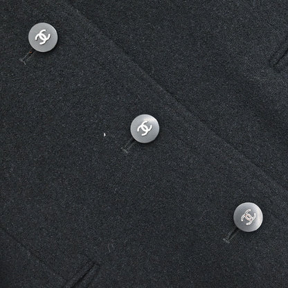 Chanel 1996 Single Breasted Collarless Jacket Black #40