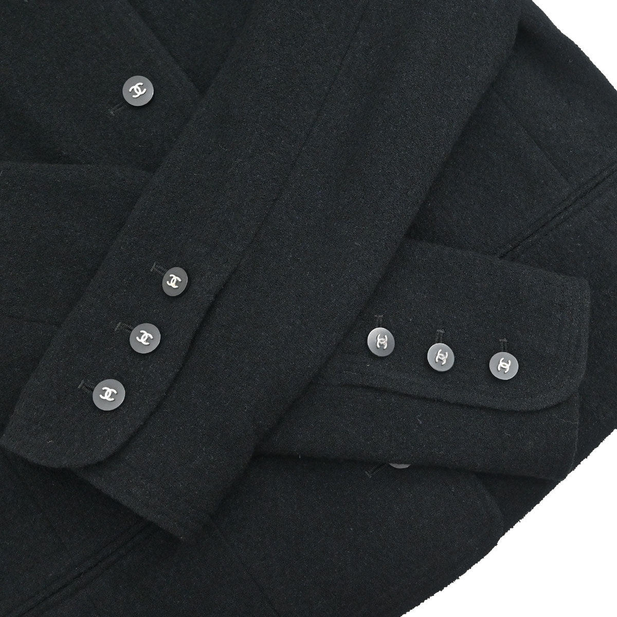 Chanel 1996 Single Breasted Collarless Jacket Black #40
