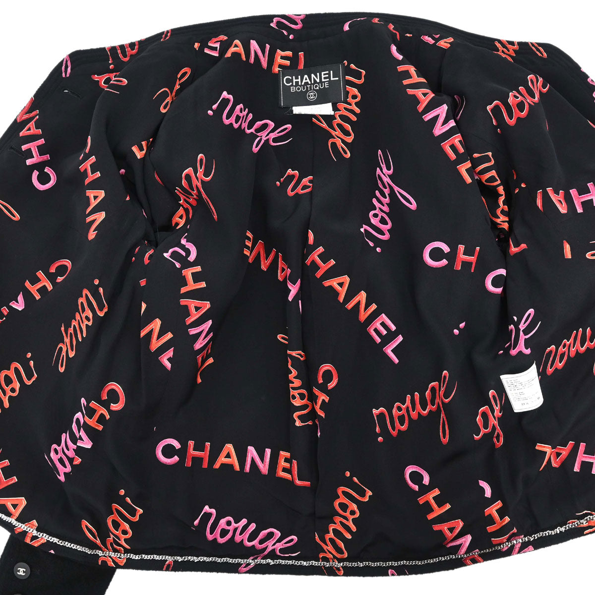 Chanel 1996 Single Breasted Collarless Jacket Black #40