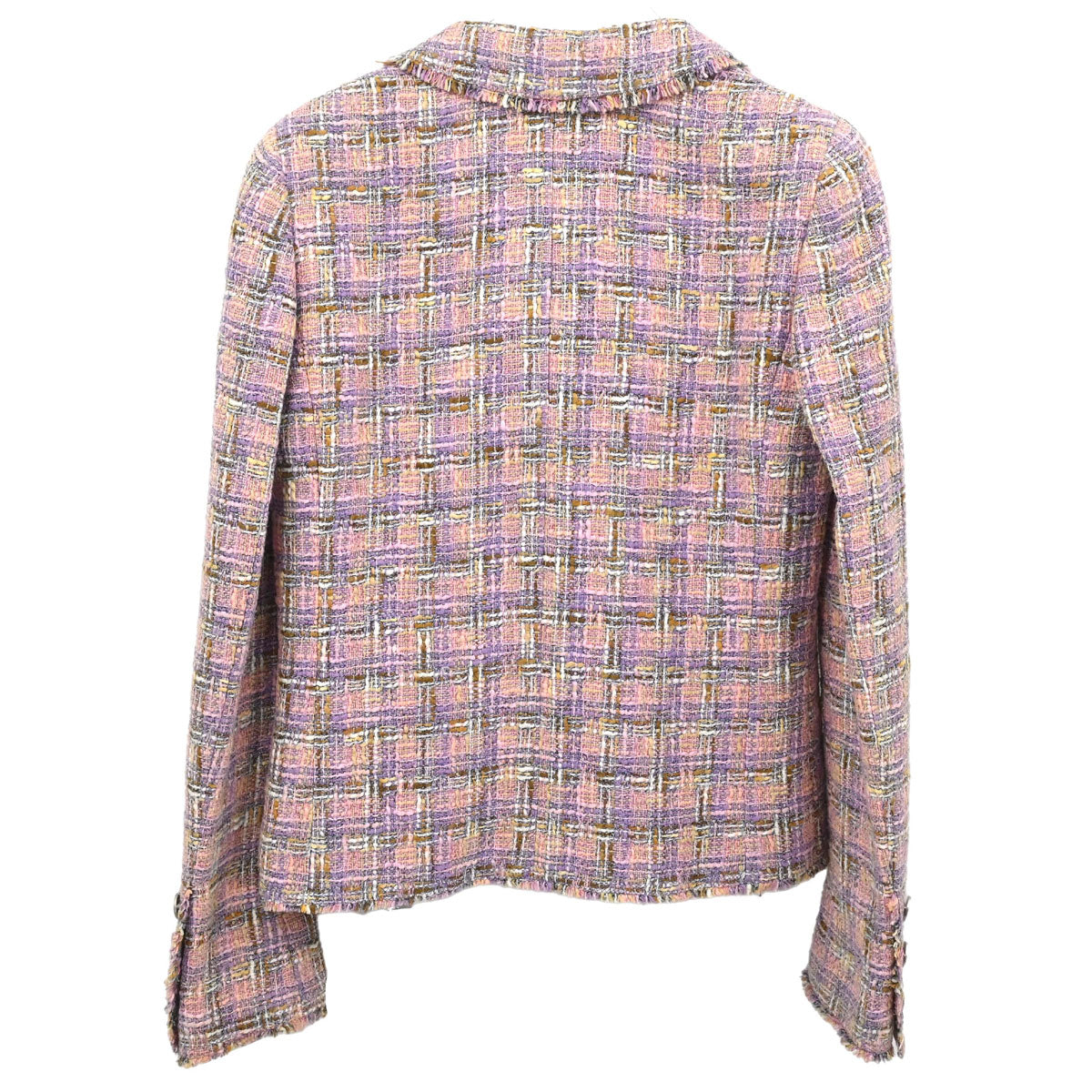 Chanel 2005 Single Breasted Tweed Jacket Pink #38