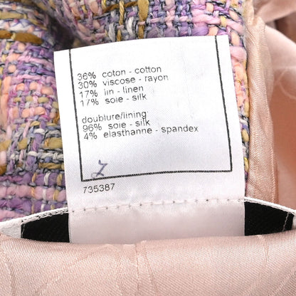 Chanel 2005 Single Breasted Tweed Jacket Pink #38