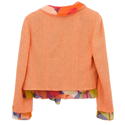 Chanel 2000 Tweed Silk Jacket Orange #40