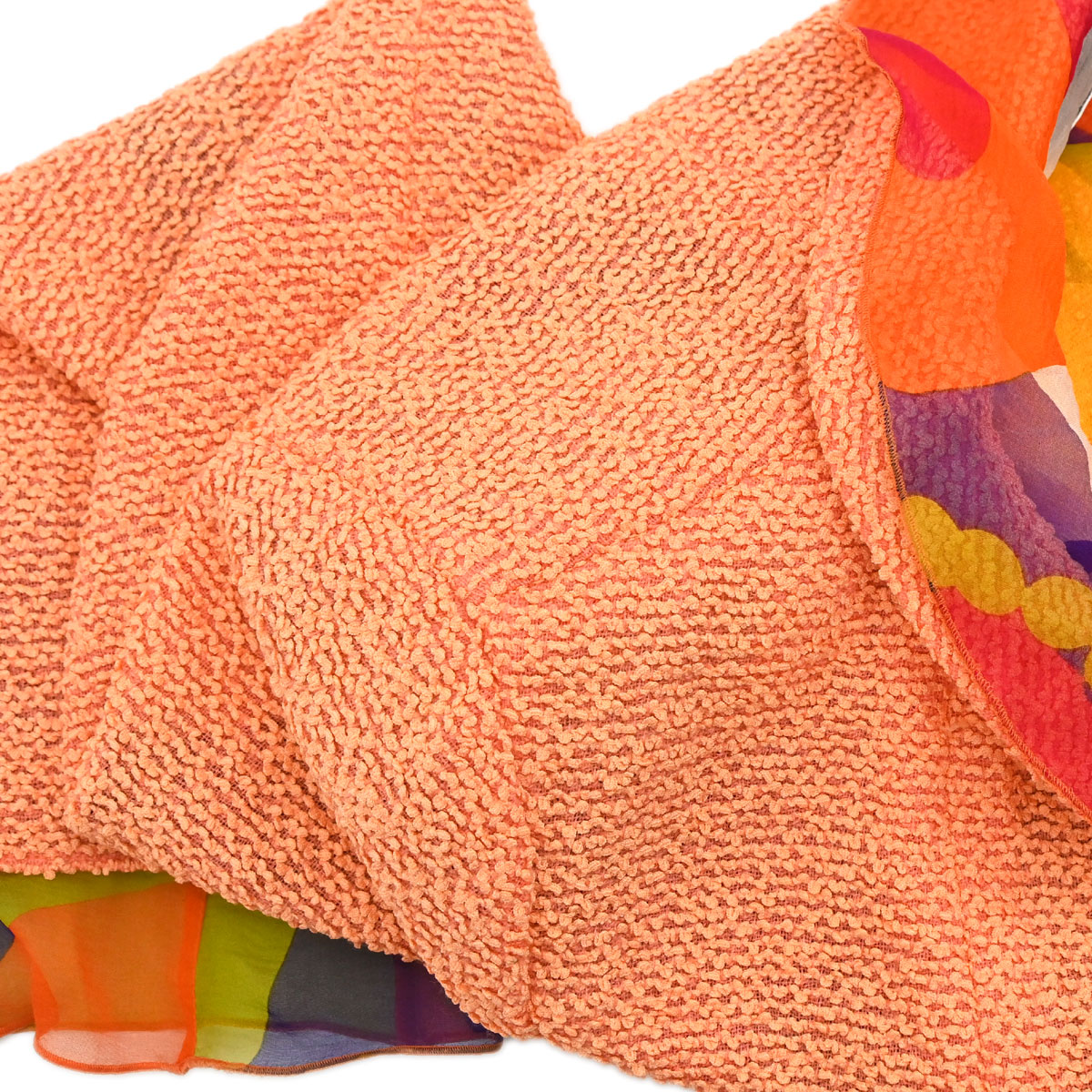 Chanel 2000 Tweed Silk Jacket Orange #40