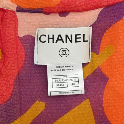 Chanel 2000 Tweed Silk Jacket Orange #40