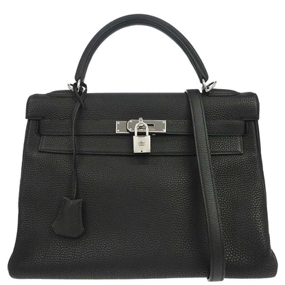 Hermes Black Togo Kelly 32 Retourne 2way Shoulder Handbag