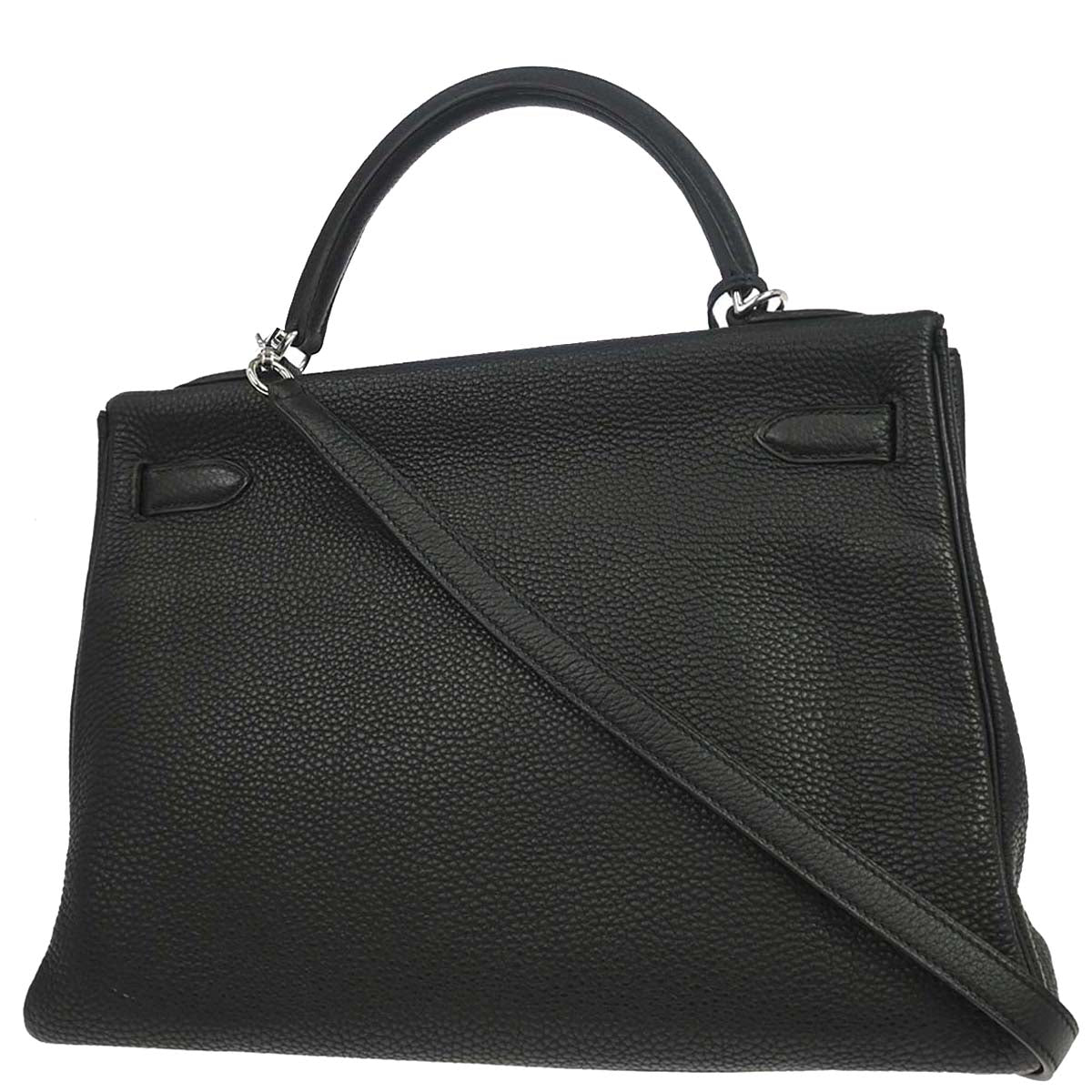 Hermes Black Togo Kelly 32 Retourne 2way Shoulder Handbag