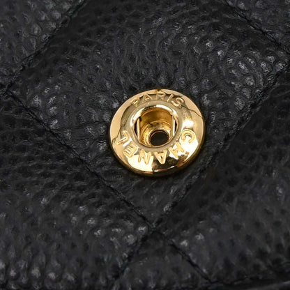 Chanel 2019 Black Caviar Skin Jumbo Classic Double Flap Shoulder Bag