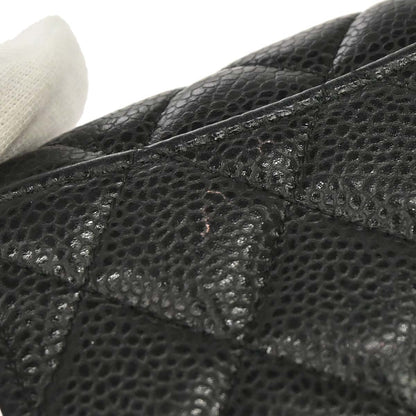 Chanel 2019 Black Caviar Skin Coin Purse Wallet