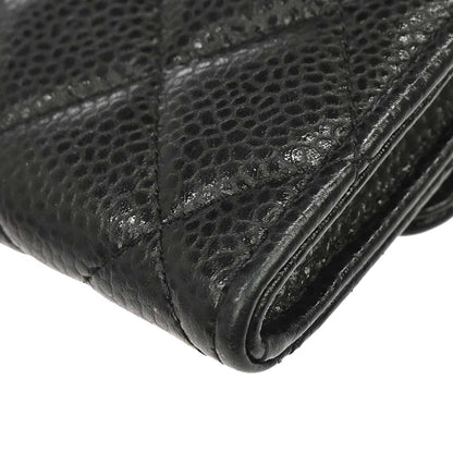 Chanel 2019 Black Caviar Skin Coin Purse Wallet