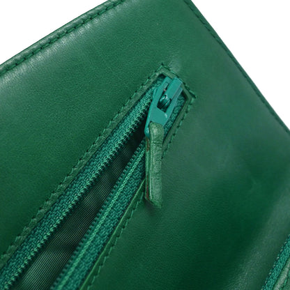 Chanel 1996-1997 Green Caviar Skin Bifold Long Wallet