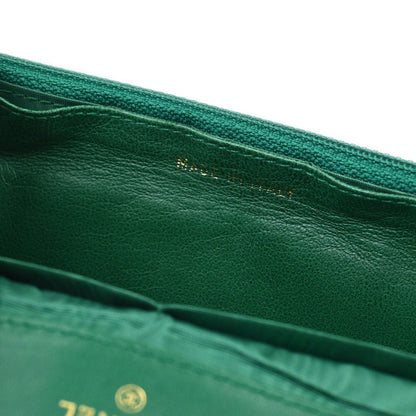 Chanel 1996-1997 Green Caviar Skin Bifold Long Wallet