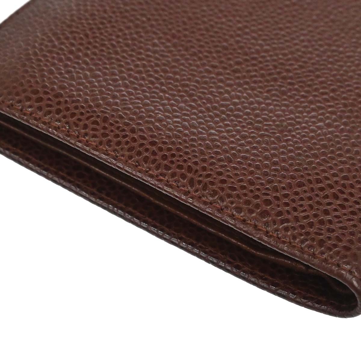 Chanel Brown Caviar Skin Long Bifold Wallet Purse