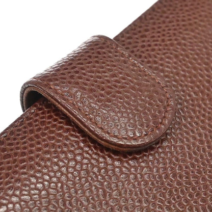Chanel Brown Caviar Skin Long Bifold Wallet Purse