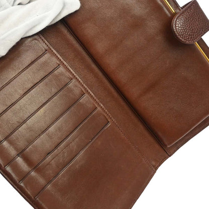 Chanel Brown Caviar Skin Long Bifold Wallet Purse