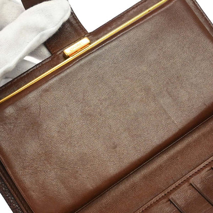 Chanel Brown Caviar Skin Long Bifold Wallet Purse