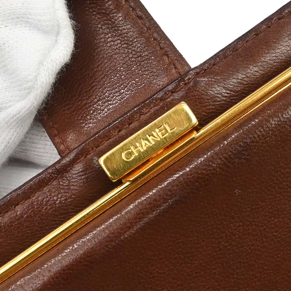 Chanel Brown Caviar Skin Long Bifold Wallet Purse