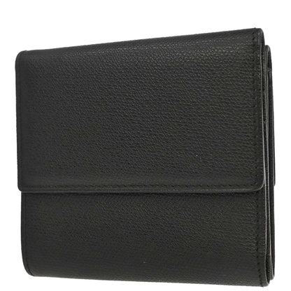 Chanel Black Calfskin Coco Button Trifold Wallet