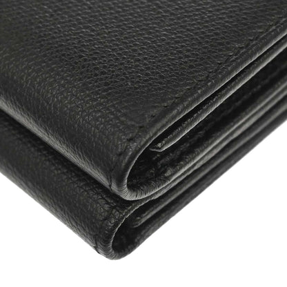 Chanel Black Calfskin Coco Button Trifold Wallet