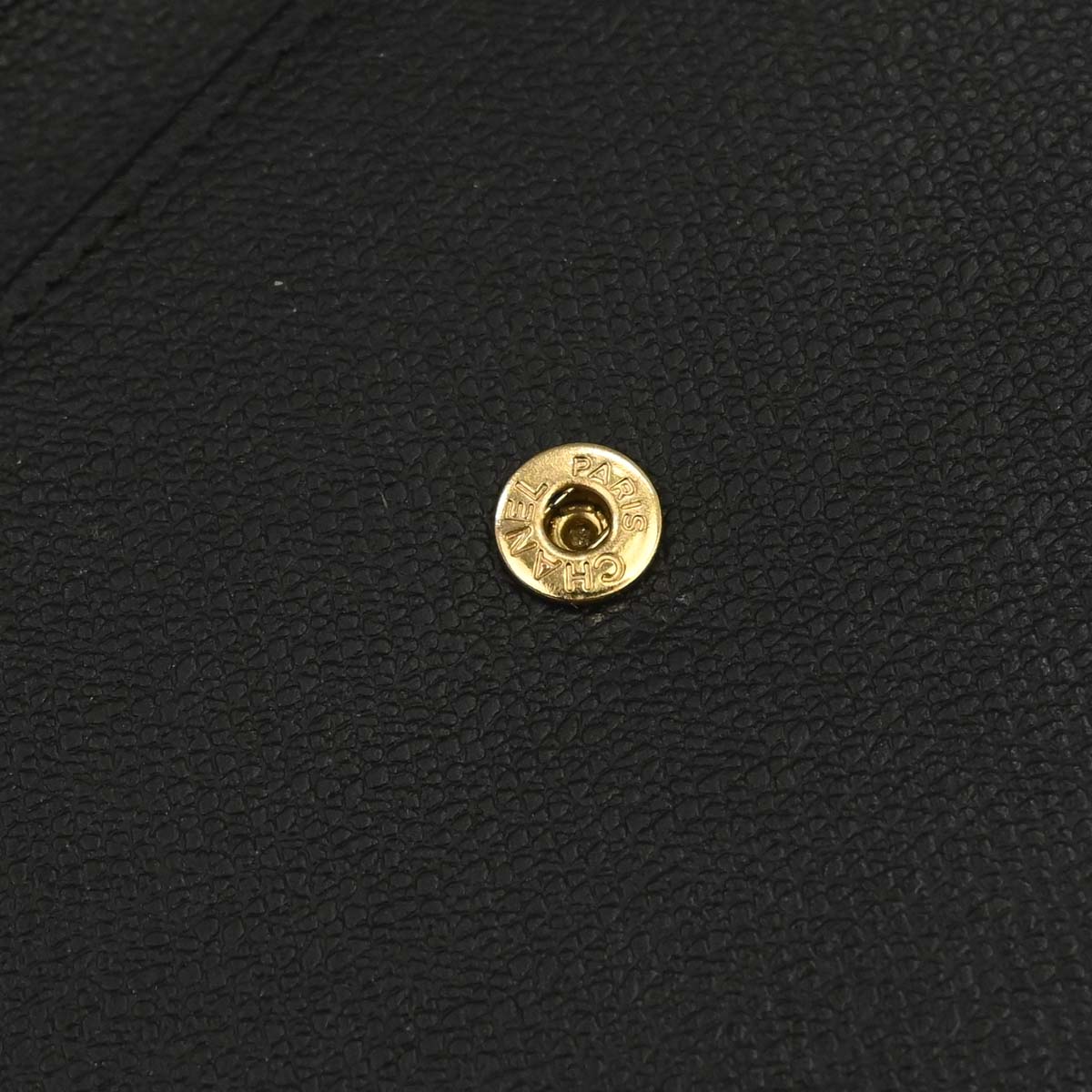 Chanel Black Calfskin Coco Button Trifold Wallet