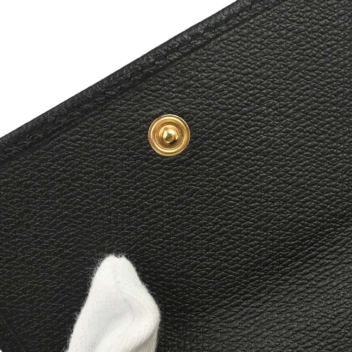 Chanel Black Calfskin Coco Button Trifold Wallet